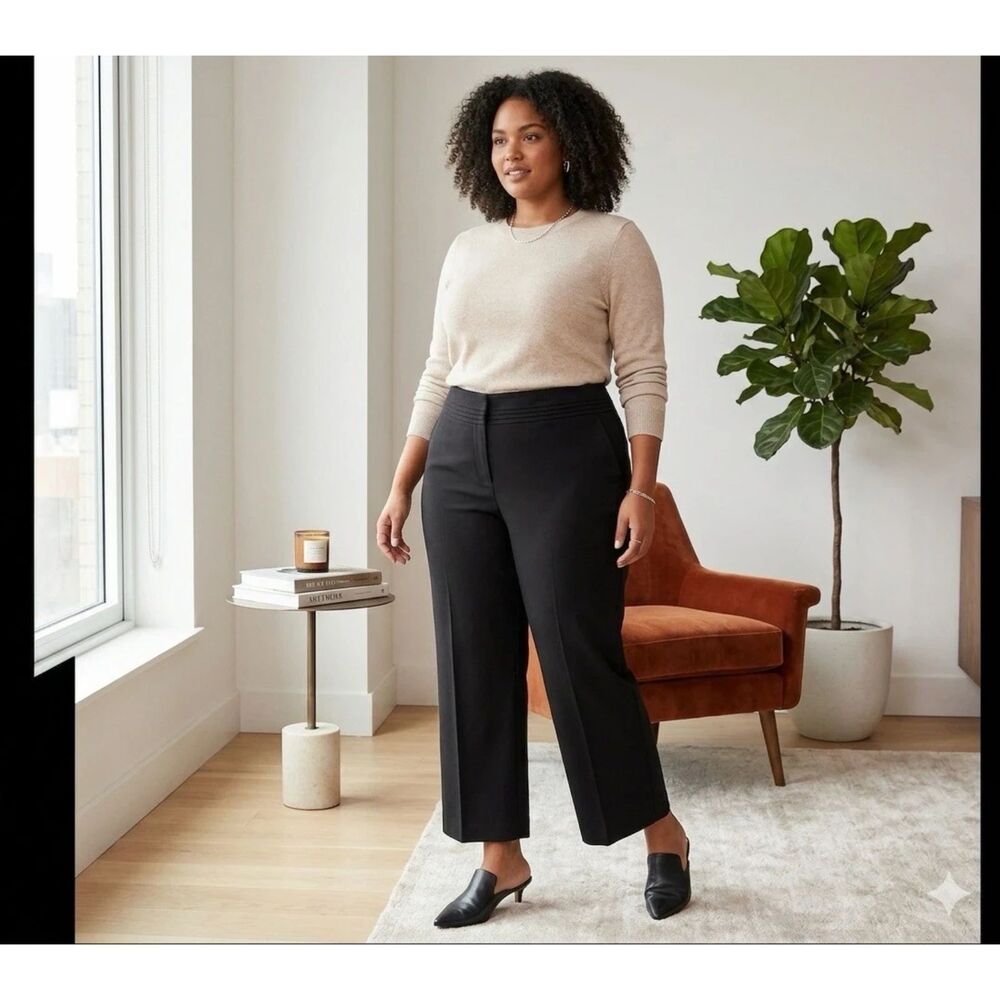 Mossimo Dress Pants Womens Plus Short 20WS flat front wide leg Trousers New